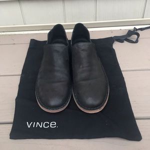 Vince Low Top Black Leather Boots